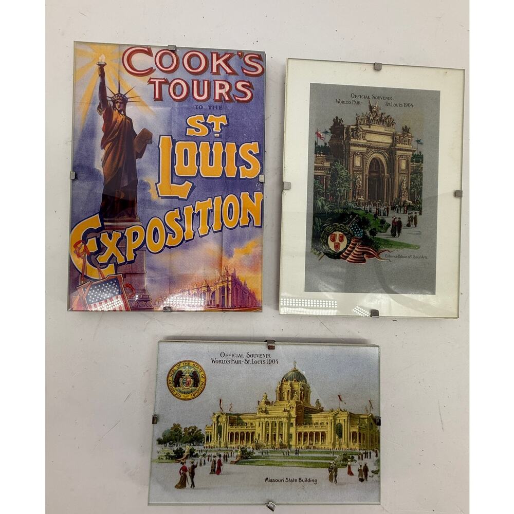 1904 St Louis Worlds Fair Souvenir Prints Framed Lot 3 Exposition Missouri State